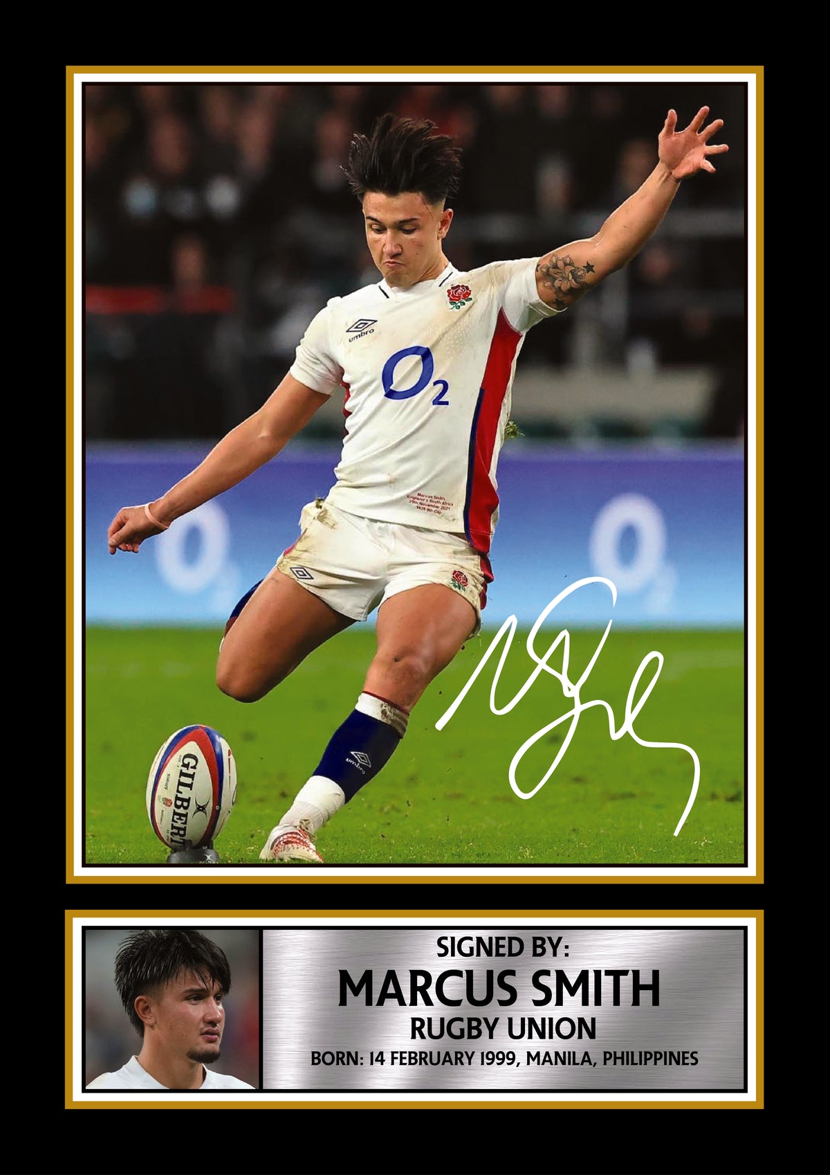 Marcus Smith England Rugby Printed Signature Poster – Style Wall Art Print – England Rugby Union Fly Half Gift – Sports Fan Decor – Marcus Smith England Rugby Printed Signature Poster