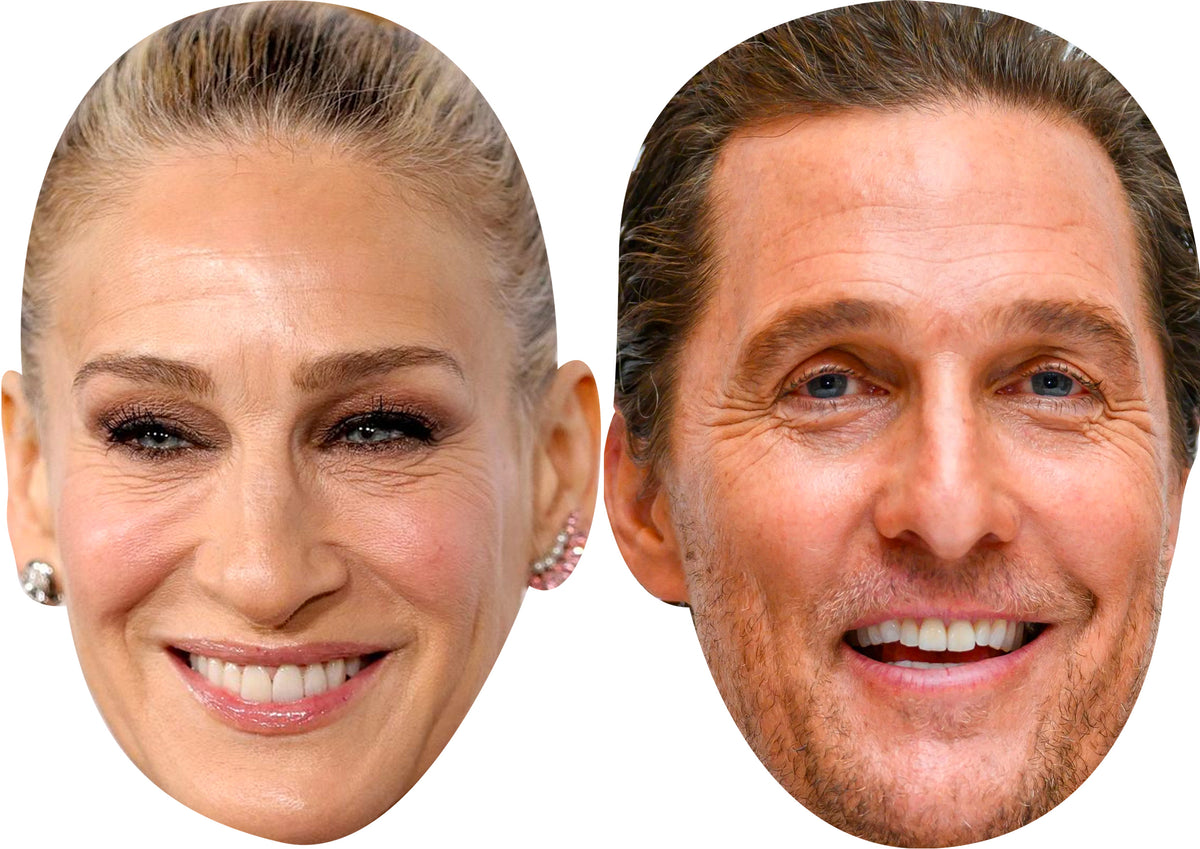 Matthew McConaughey and Sarah Jessica Parker Celebrity Couple Party Face Mask Pack – Matthew McConaughey and Sarah Jessica Parker Couple Party Face Mask Pack