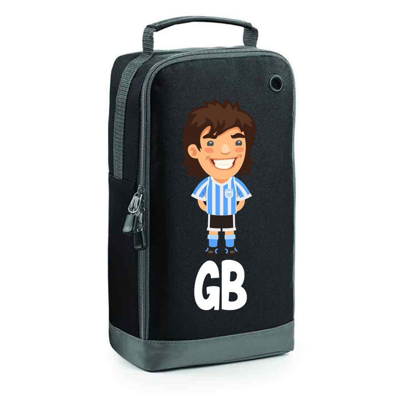 Football Boot Bags for Boys with Free Kit and Initials – Durable and Personalized Sports Bag - Mens Bhrunette Stripes
