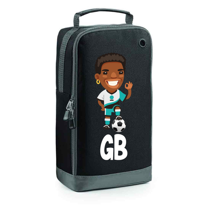 Football Boot Bags for Boys with Free Kit and Initials – Durable and Personalized Sports Bag - Mens Black – Football Boot Bags for Boys with Free Kit and Initials – Black