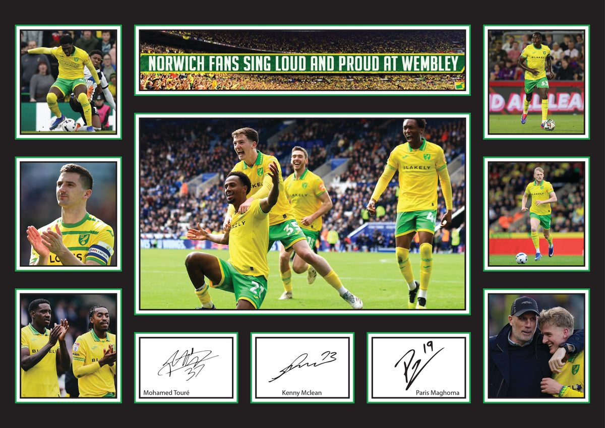 Norwich City FC Team 2026 Poster Print – Canaries Football Club Wall Art Featuring Mohamed Touré, Kenny McLean & Paris Maghoma – Norwich City FC Team 2026 Poster Print