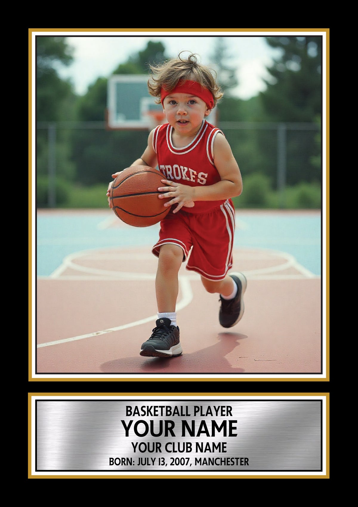 Personalised Basketball Printed Display - Custom Image and Date of Birth - Unique Personalised Gift – Personalised Basketball Printed Display - Custom Image and Date of Birth