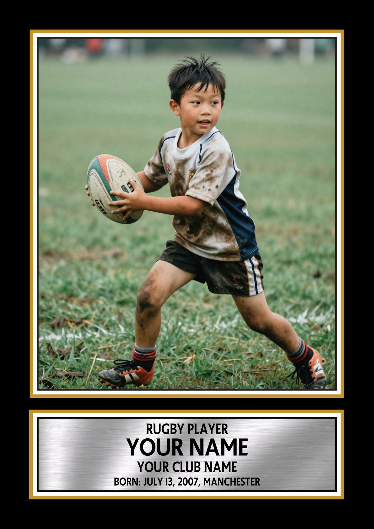Personalised Rugby Printed Display - Custom Image and Date of Birth - Unique Personalised Gift – Personalised Rugby Printed Display - Custom Image and Date of Birth - Unique