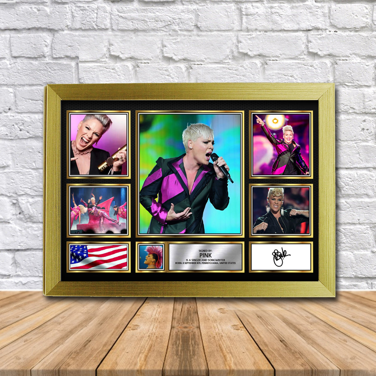 Pink (2) Music Gift Framed Printed Signature Star Poster Print Wall Art Gift β Pink Music Gift Framed Printed Signature Star Poster Print Wall Art Gift