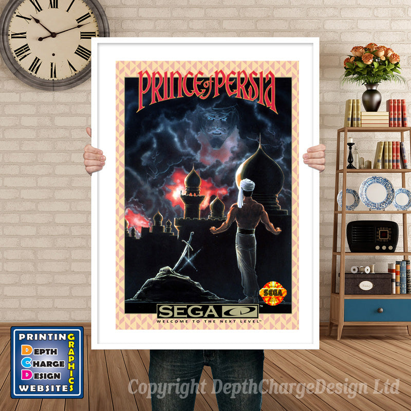 Prince Of Persia 3 Sega Sega Mega CD Inspired Retro Gaming Poster A4 A3 A2 Or A1 – Prince Of Persia 3 Sega Mega CD inspired retro gaming poster shown in a white frame