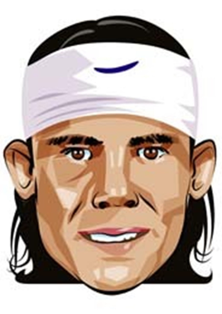 Rafael Nadal (Cartoon) Face Mask β Fancy Dress Cardboard Costume Mask β Rafael Nadal (Cartoon) Face Mask