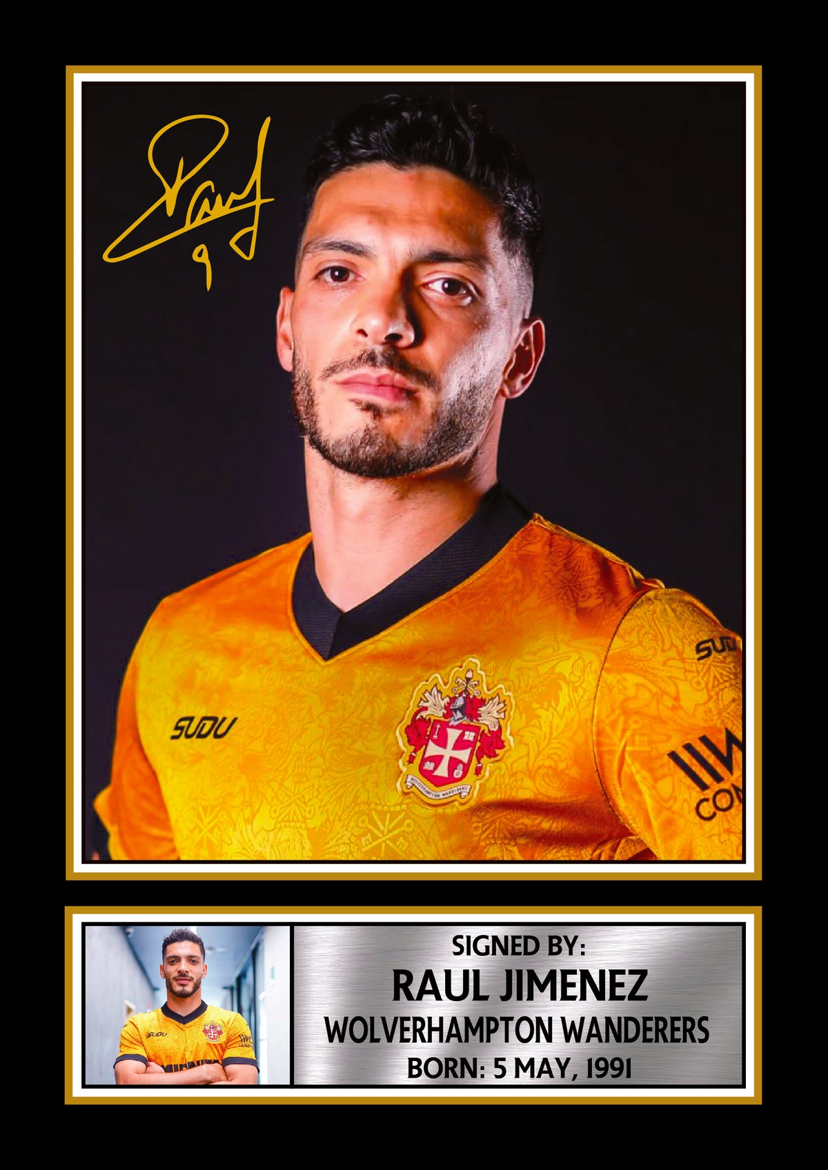 Raúl Jiménez Wolves Poster Print – Wolverhampton Wanderers Signature Style Wall Art – Raúl Jiménez Wolves Poster Print
