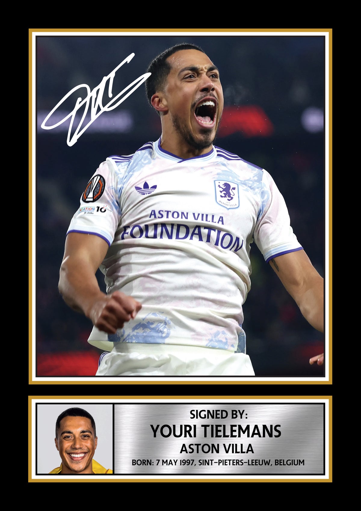 Youri Tielemans Aston Villa Printed Signature Poster Print – Aston Villa FC Football Wall Art – Youri Tielemans Signature Style Poster – Soccer Fan Gift Decor – Youri Tielemans Aston Villa Printed Signature Poster Print