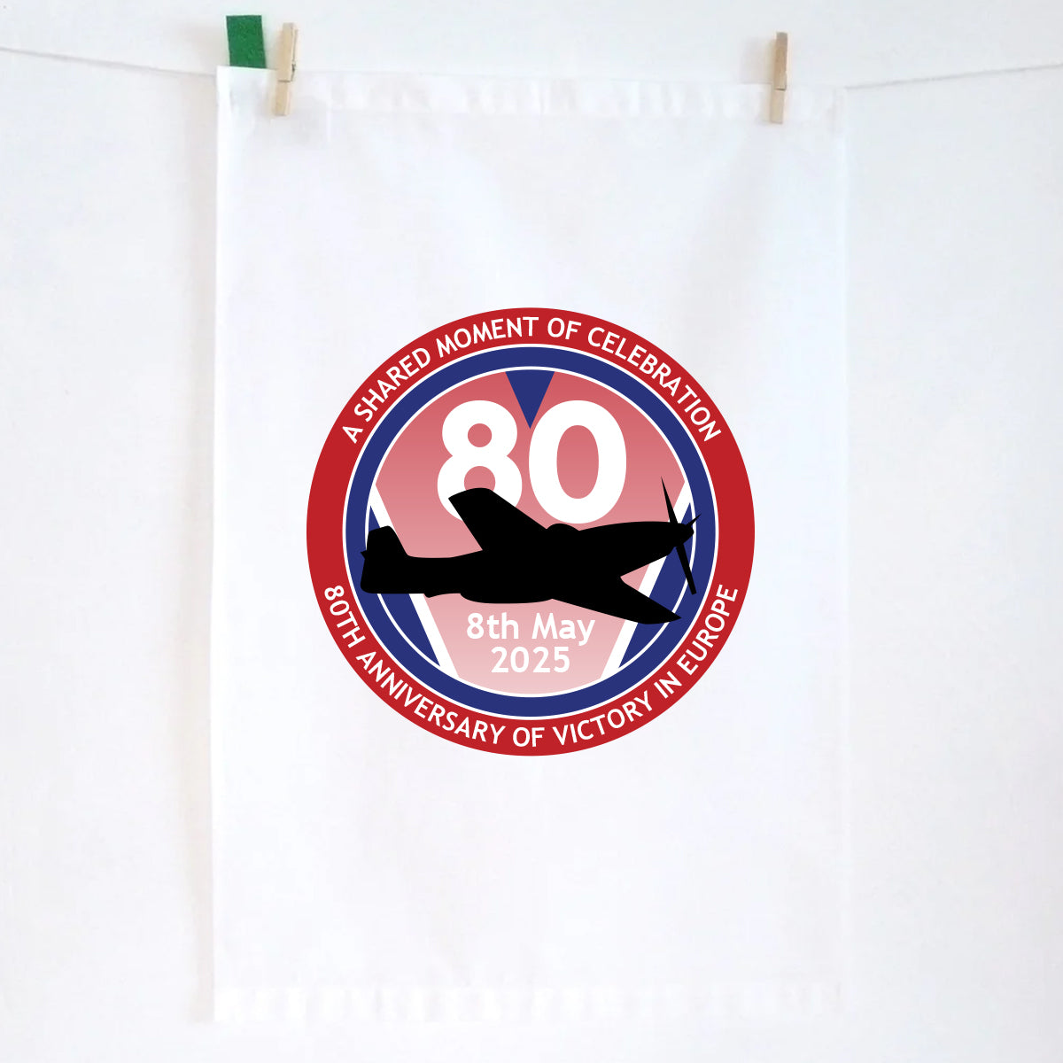 VE Day 80th Anniversary Tea Towel Design 5 - Special Edition