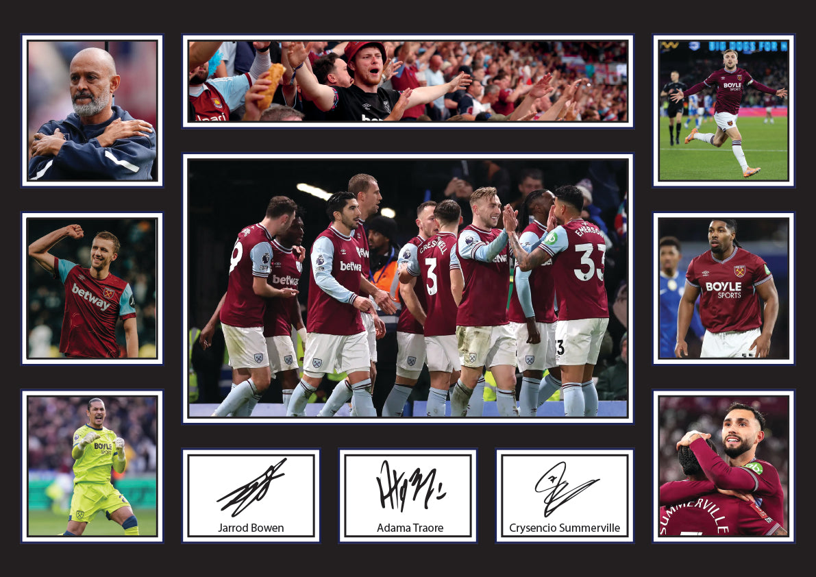 West Ham United FC Team 2026 Poster Print – Hammers Football Club Wall Art Featuring Jarrod Bowen, Adama Traoré & Crysencio Summerville – West Ham United FC Team 2026 Poster Print