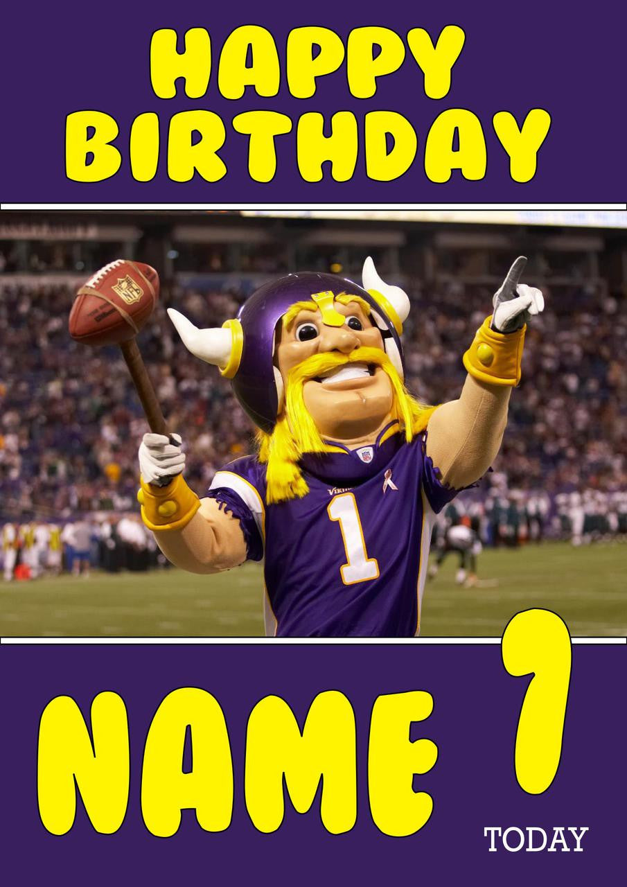 Personalised Minnesota Vikings Birthday Card 3 - Celebrity