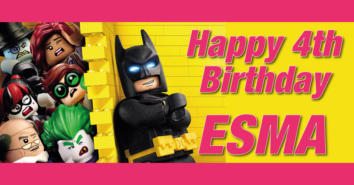 Bricks Bat Children's Birthday Banner Thick 2