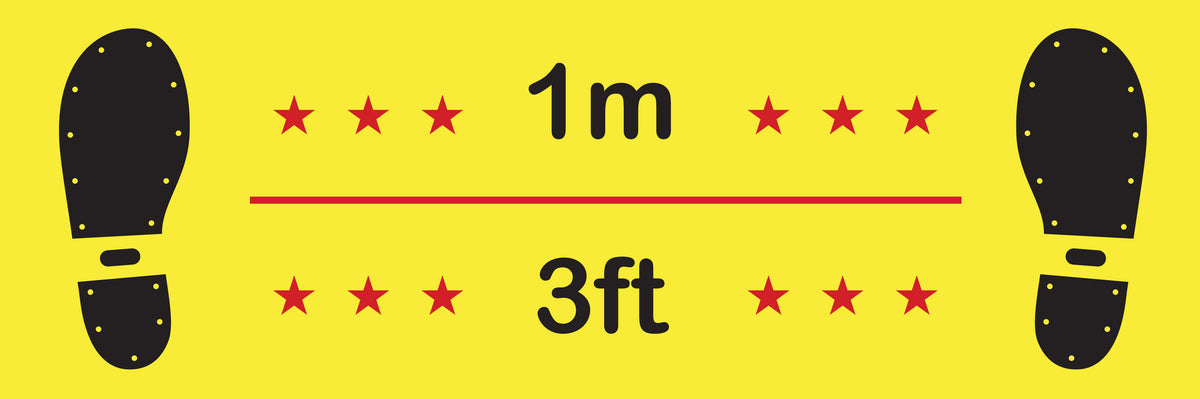 1m 3ft Social Distancing Floor Stickers