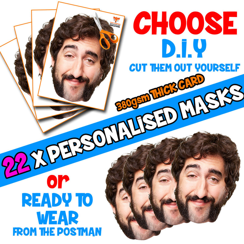 22 X Personalised Custom Photo Party Face Masks