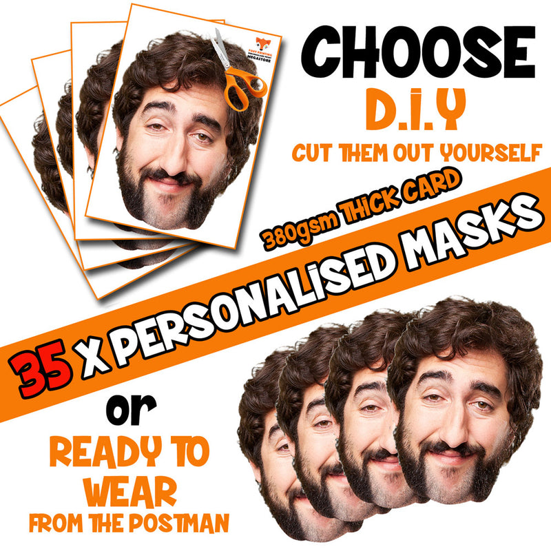 35 X Personalised Custom Photo Party Face Masks