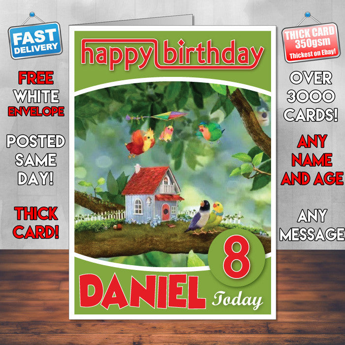 3rd & Bird 2 Style Theme Personalised Kidshows Birthday Card