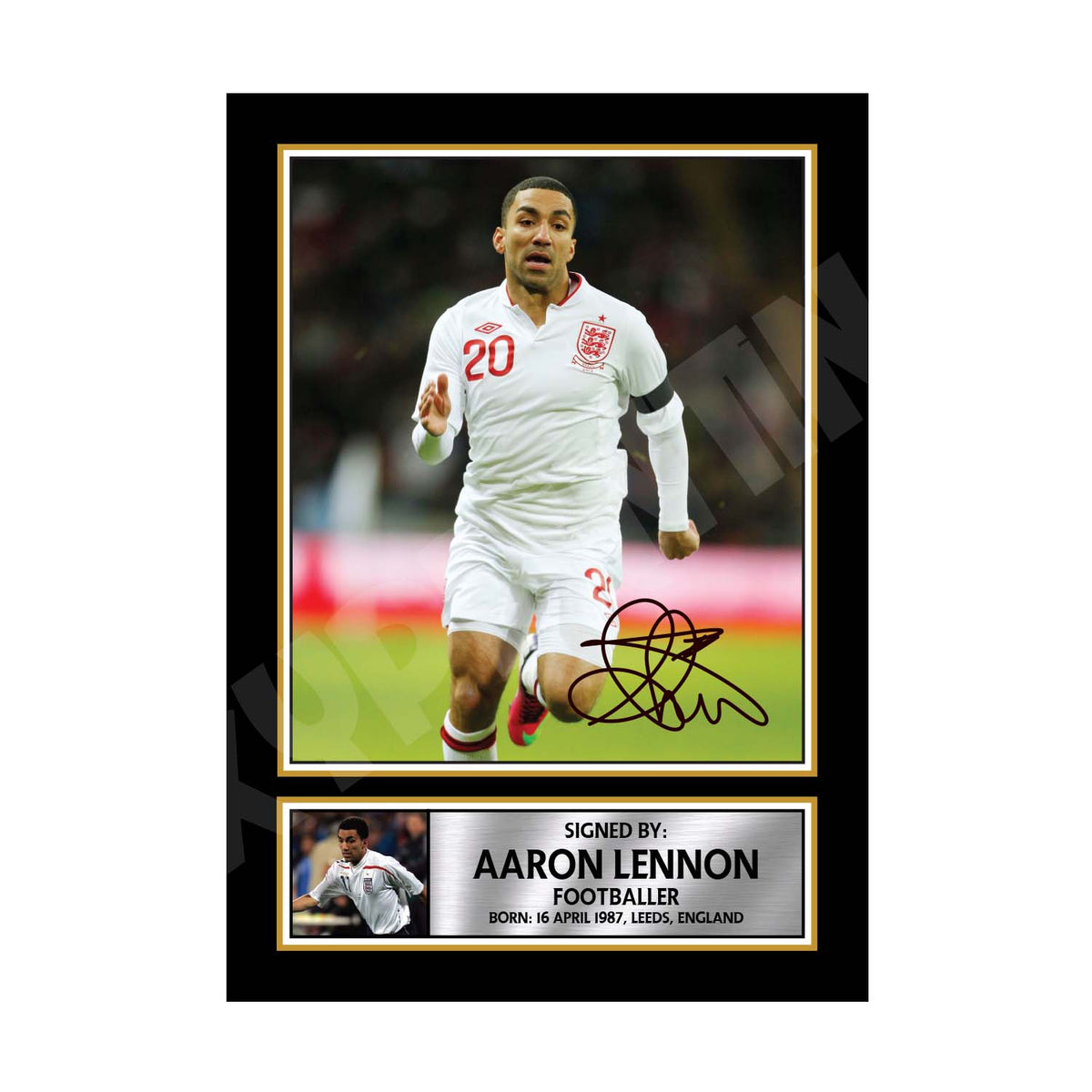 AARON LENNON Football Player Printed Signature Print – Aaron Lennon Football Player Printed Signature Print – A1 Print Only