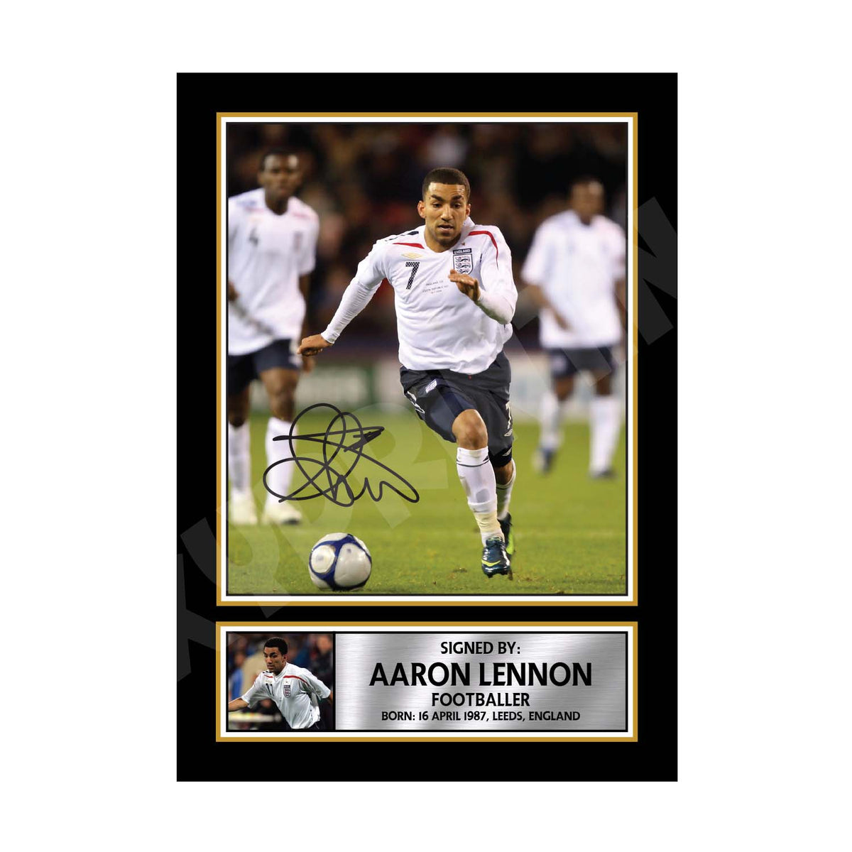 AARON LENNON 2 Football Player Printed Signature Print – Aaron Lennon 2 Football Player Printed Signature Print – A1 Print Only