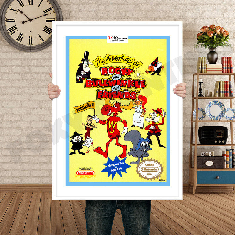 ADVENTURES OF ROCKY AND BULLWINKLE Retro GAME INSPIRED THEME Nintendo NES Gaming A4 A3 A2 Or A1 Poster Art 23 β Adventures of Rocky and Bullwinkle Retro Game Inspired Theme Nintendo NES Gaming