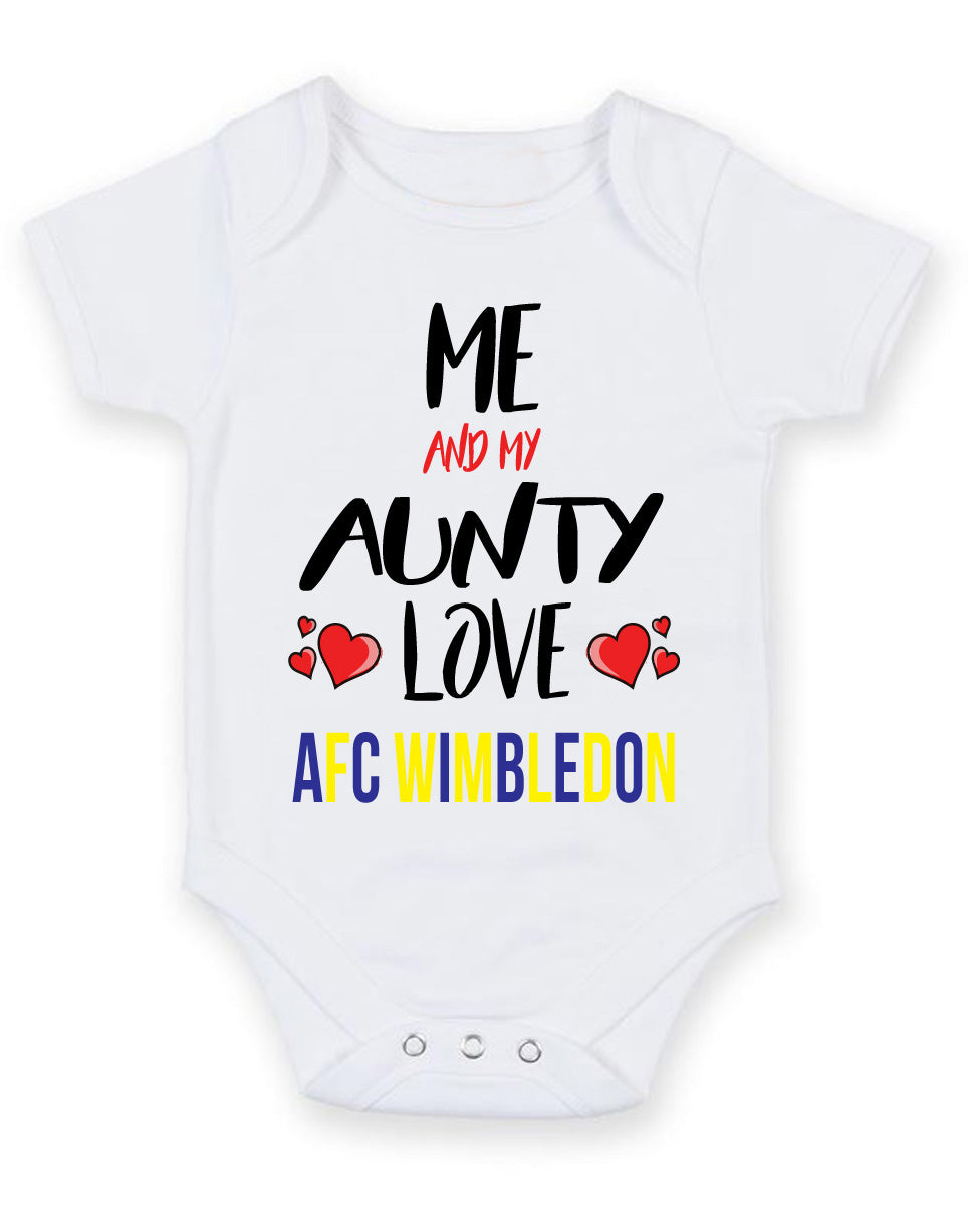 Me and My Aunty Love AFC WIMBLEDON Personalised FOOTBALL TEAM Baby Grow – Me and My Aunty Love AFC Wimbledon Personalised Football Team Baby Grow