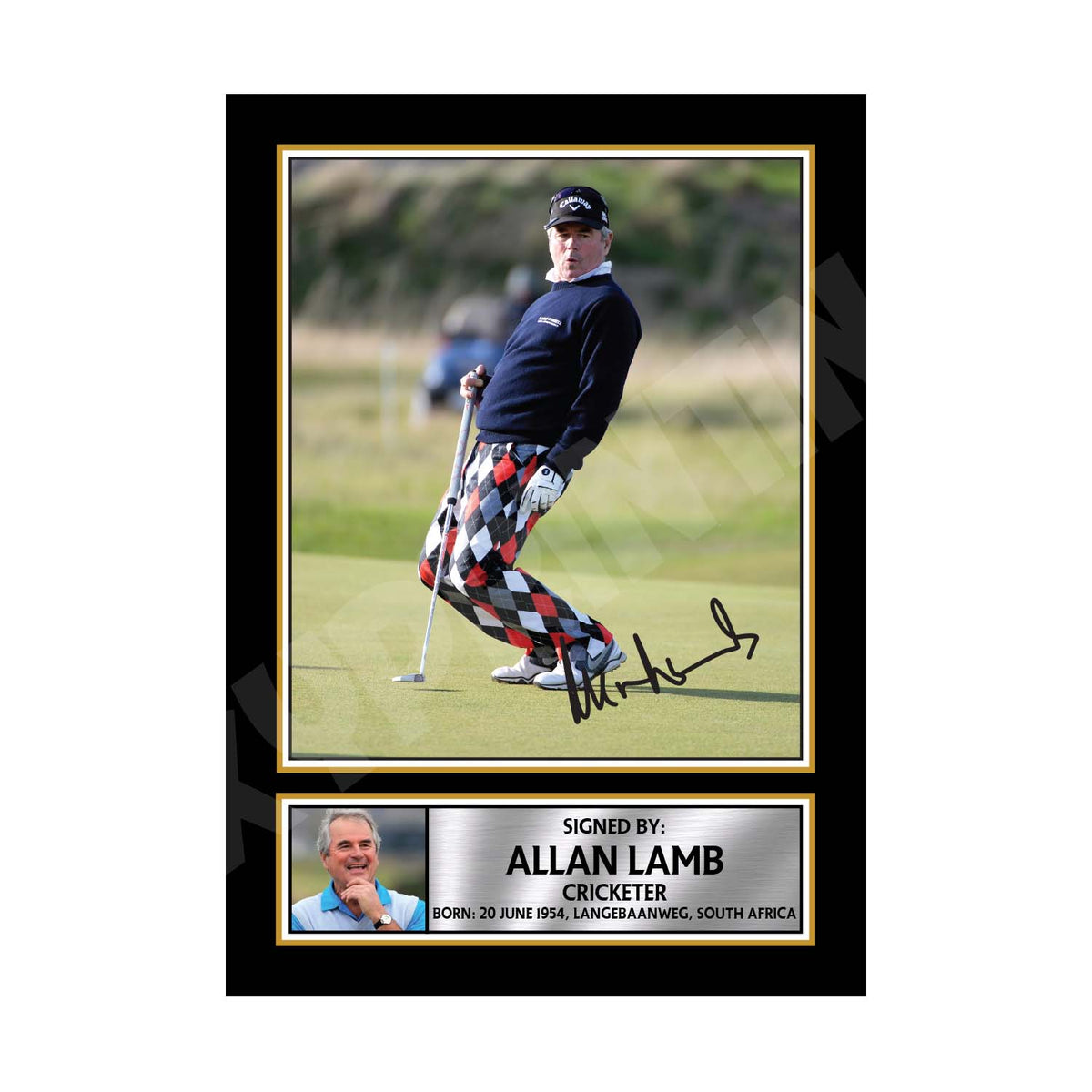 ALLAN LAMB 2 Cricketer Printed Signature Print – Cricket Player – Allan Lamb 2 Cricketer Printed Signature Print – A1 Print Only