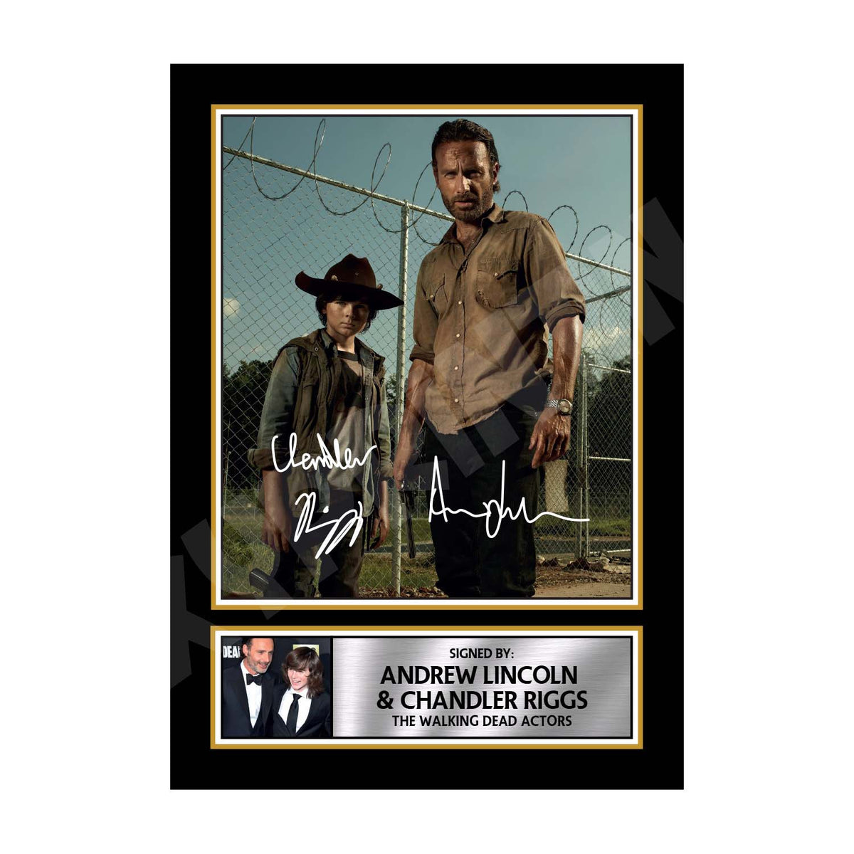 ANDREW LINCOLN + CHANDLER RIGGS Walking Dead Printed Signature Print