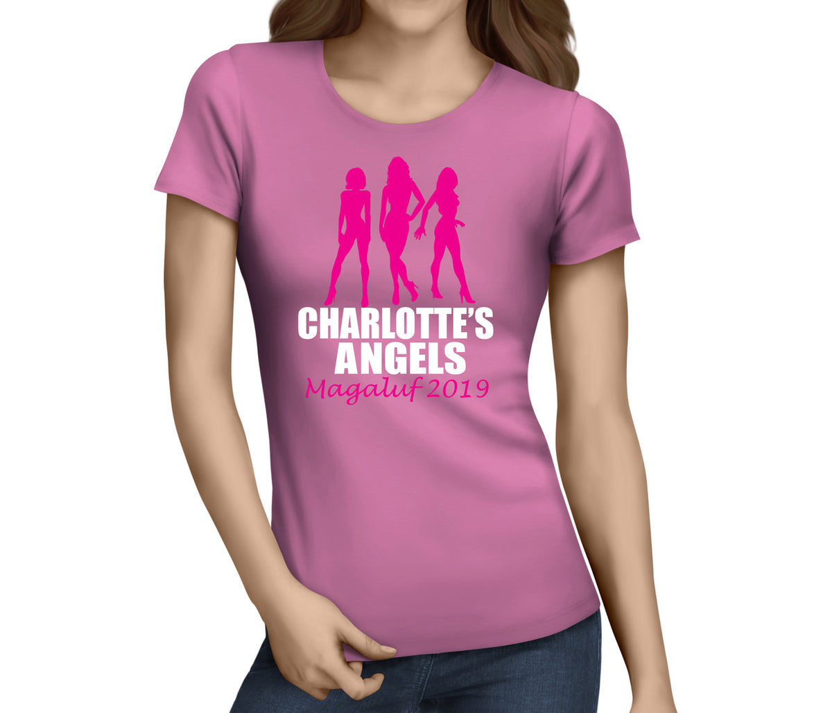 Angels White Custom Hen T-Shirt - Any Name - Party Tee