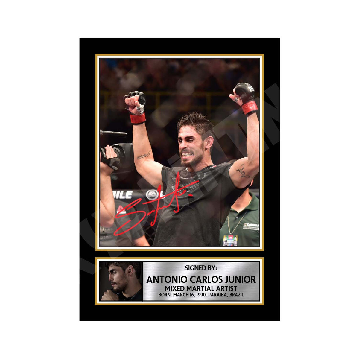 Antonio Carlos Junior 2 MMA Wrestler Printed Signature Print – A1 Print Only