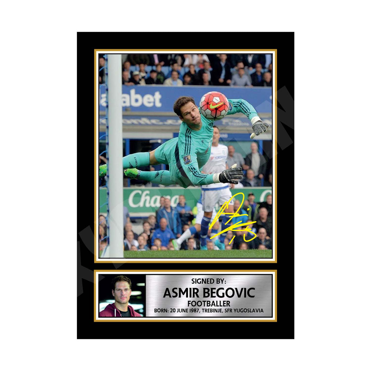 ASMIR BEGOVIC Football Player Printed Signature Print – Asmir Begovic Football Player Printed Signature Print – A1 Print Only