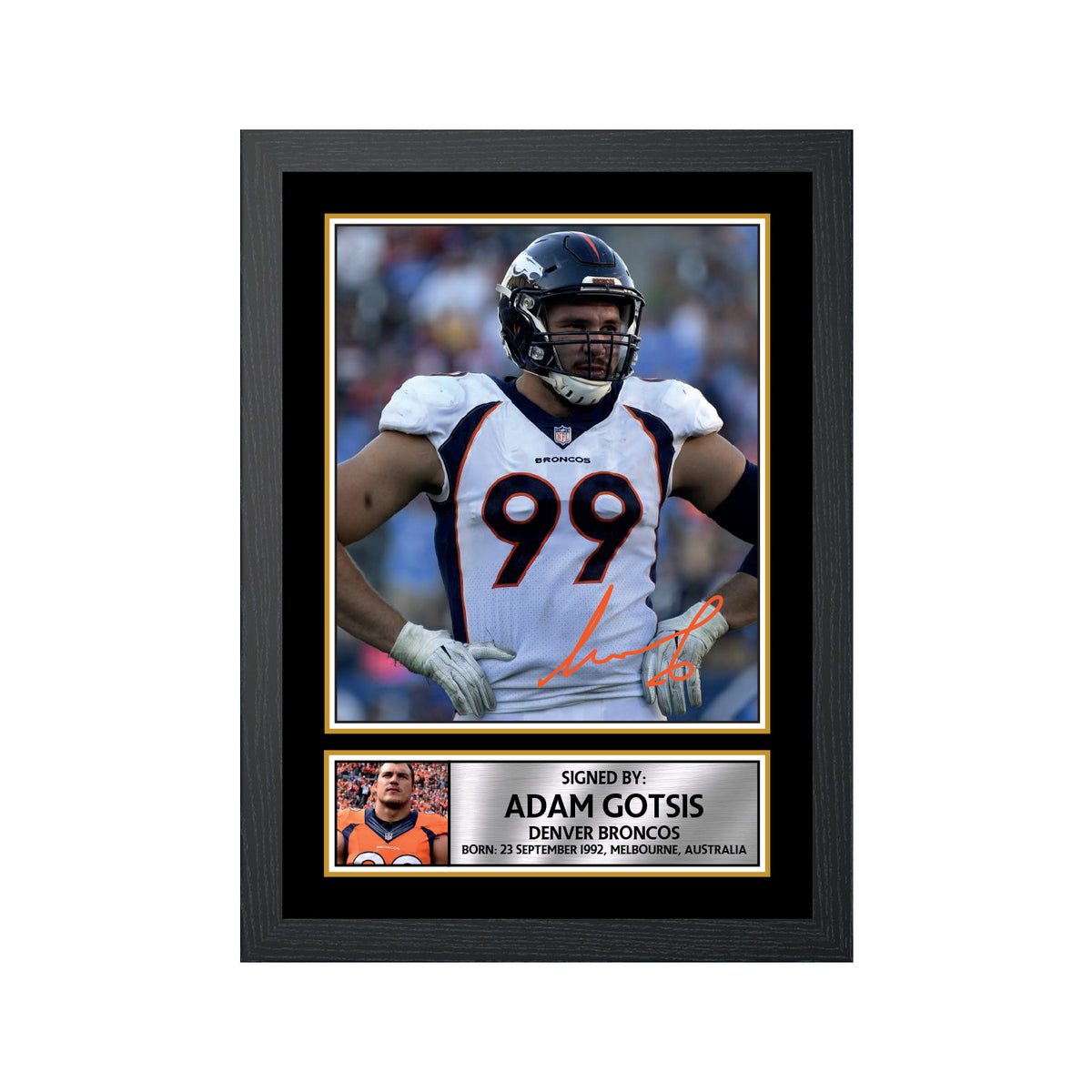 Adam Gotsis 2 American Football Printed Signature Print