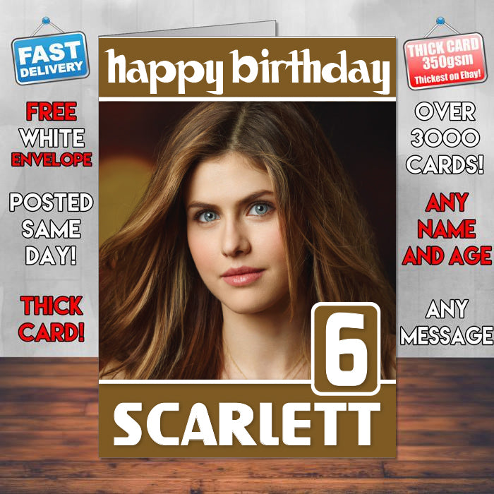 Alexandra Daddario Theme Style Personalised Kids Inspired Movie Birthd