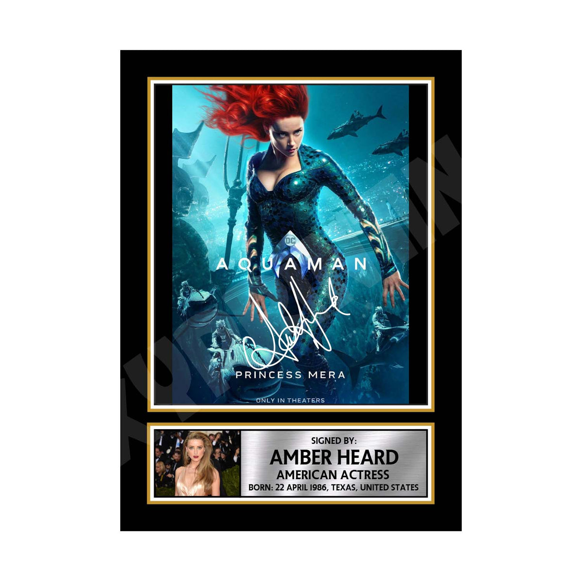 Amber Heard 1 Movie Printed Signature Print – A1 Print Only