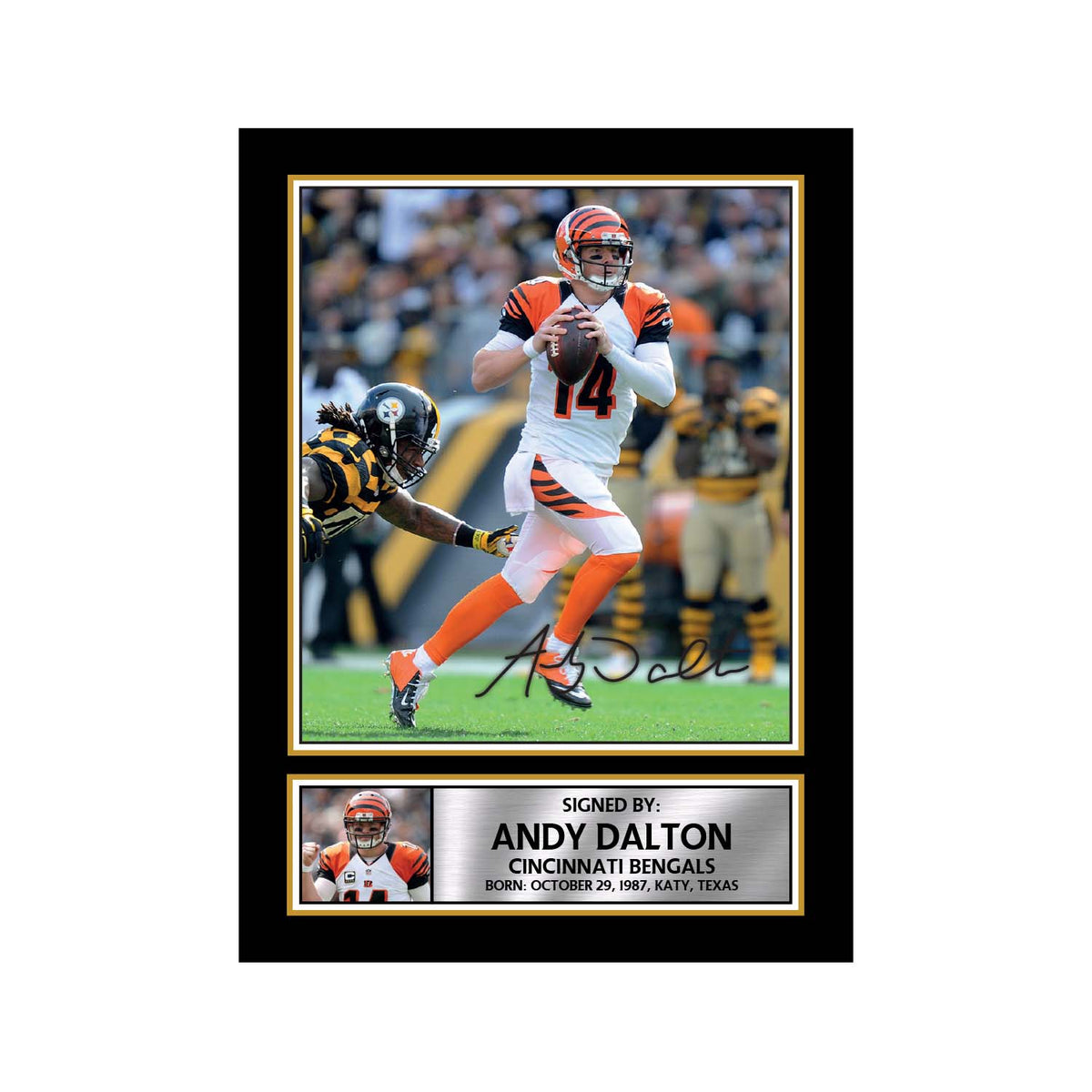 Andy Dalton 2 American Football Printed Signature Print – A1 Print Only