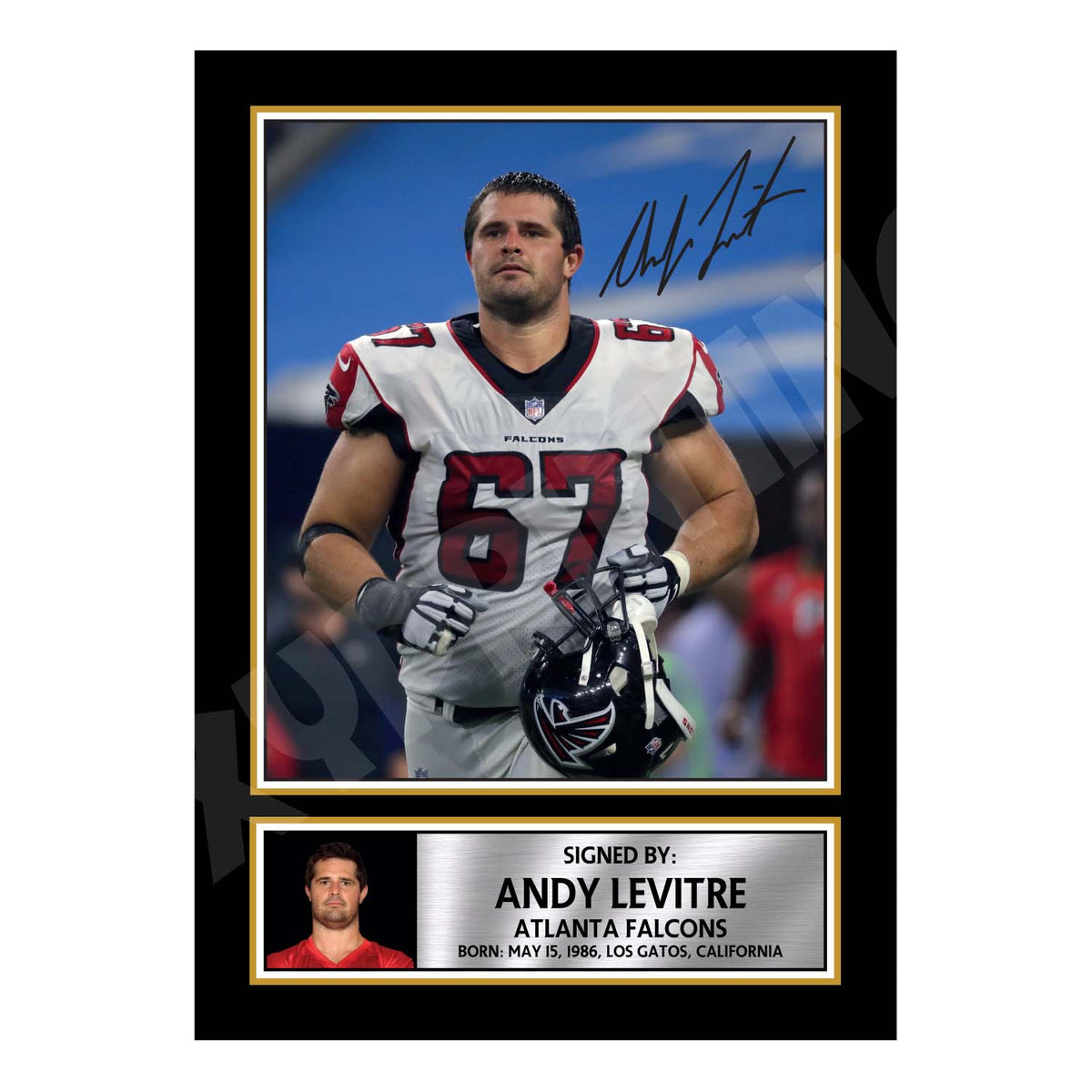 Andy Levitre 2 American Football Printed Signature Print – A1 Print Only