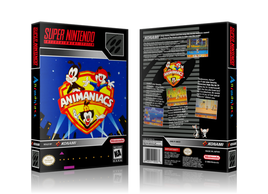 Animaniacs Replacement Nintendo SNES Game Case Or Cover β SNES Replacement Game case product image 1