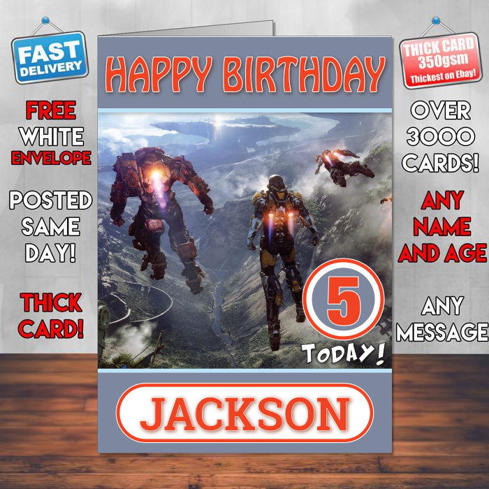 Personalised Anthem Heros Inspired Style Game Kids Inspired Birthday Card (SA) β Personalised Anthem Heros Game Birthday Card