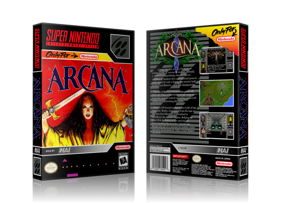 Arcana Replacement Nintendo SNES Game Case Or Cover – SNES Replacement Game case product image 1