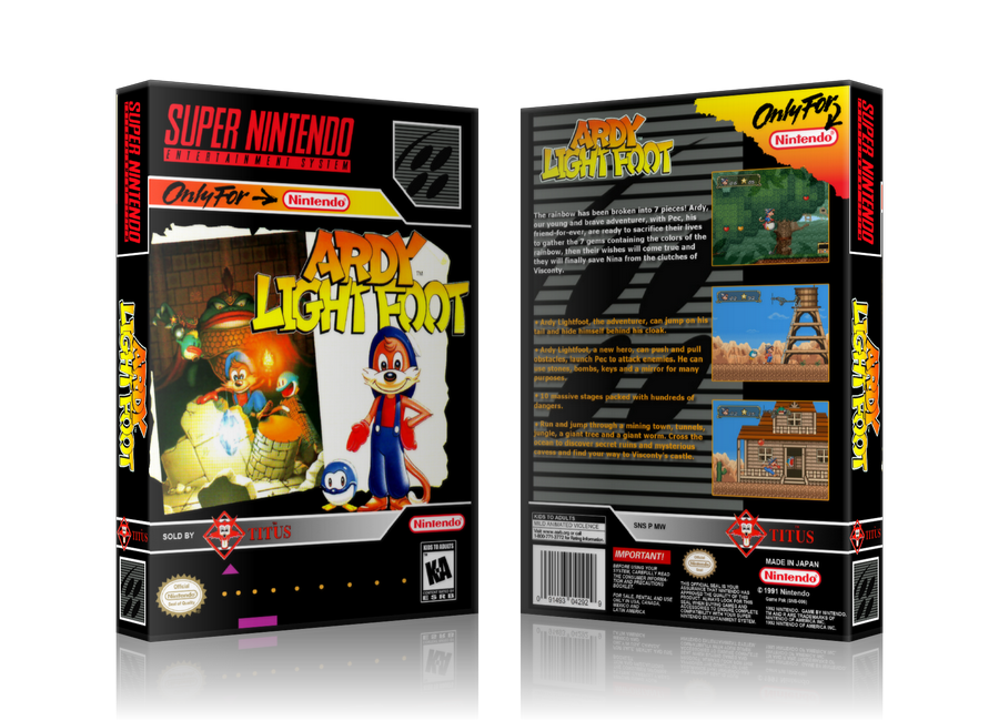 Ardy Lightfoot Replacement Nintendo SNES Game Case Or Cover – SNES Replacement Game case product image 1
