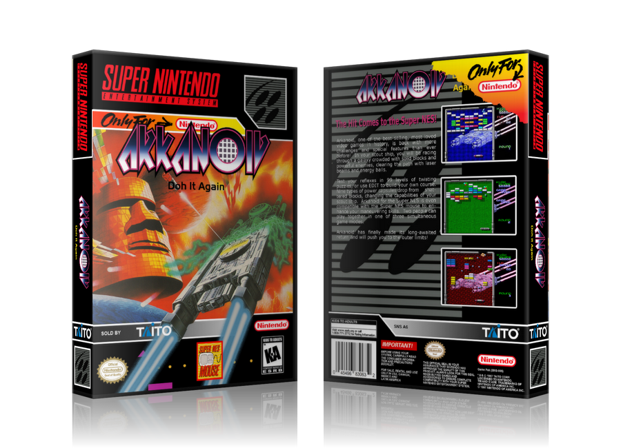 Arkanoid Doh It Again Replacement Nintendo SNES Game Case Or Cover β SNES Replacement Game case product image 1