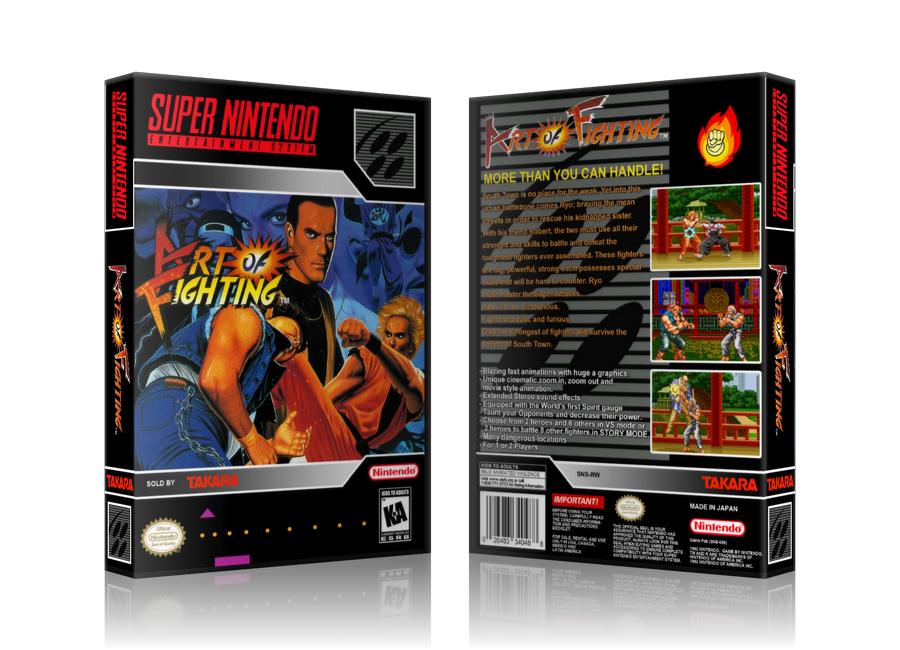 Art Of Fighting Replacement Nintendo SNES Game Case Or Cover – SNES Replacement Game case product image 1