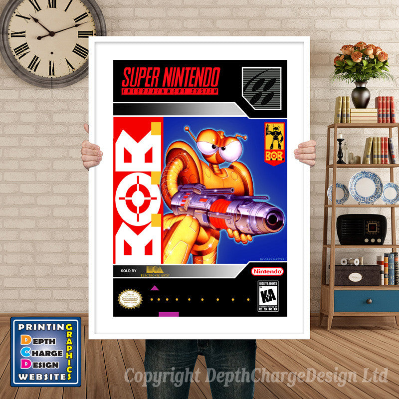 B.O.B. Super Nintendo GAME INSPIRED THEME Retro Gaming Poster A4 A3 A2 Or A1