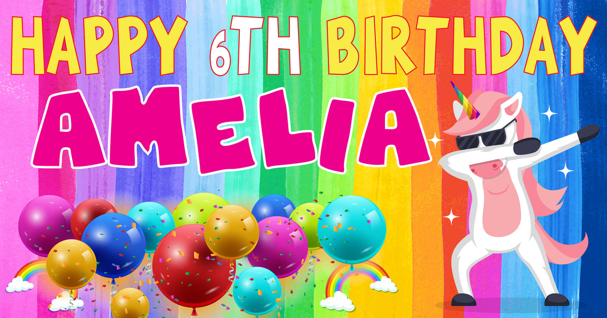 Unicorn Children's Birthday Banner Thick 3
