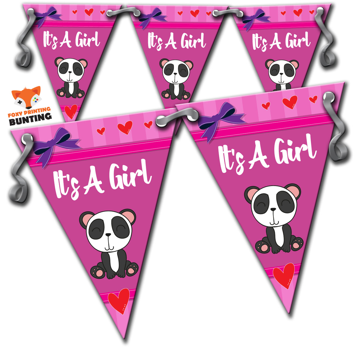 B11 Anna Bunting Its A Girl Personalised Bunting Premium Party Decorations (Standard Bunting (14.8cm X 21cm)) – B11 Anna Bunting Its A Girl Personalised Bunting