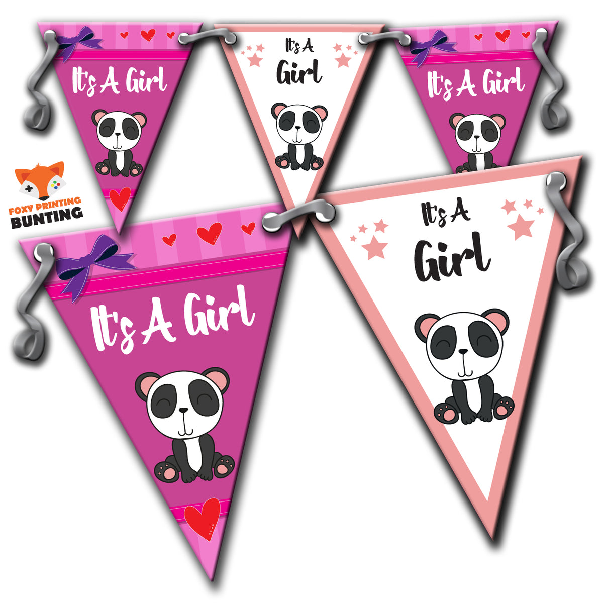 B12 MIXED Anna Bunting Its A Girl Personalised Bunting Premium Party Decorations (Standard Bunting (14.8cm X 21cm)) β B12 MIXED Anna Bunting Its A Girl Personalised Bunting