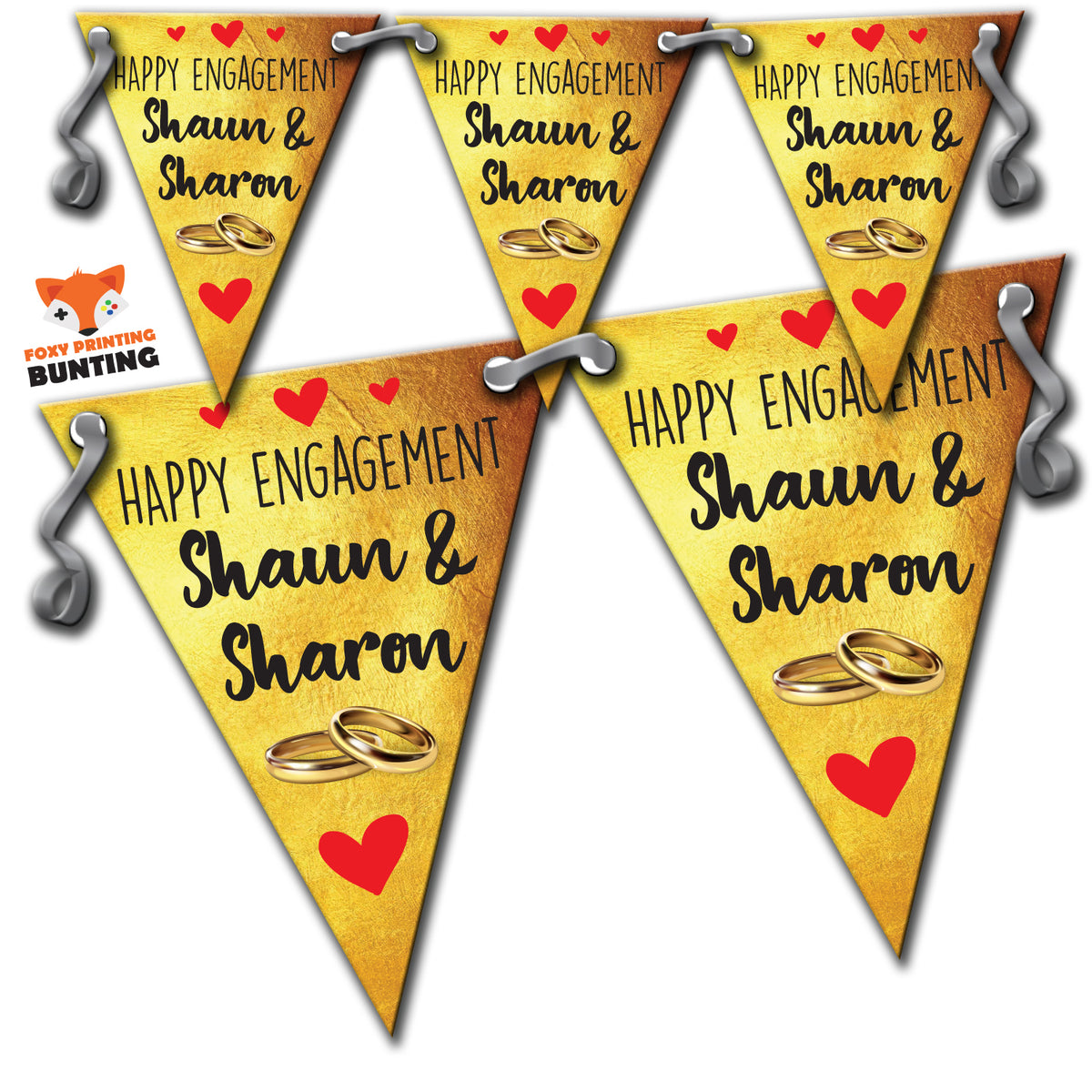 B53 Happy Engagement B Bunting Premium Party Decorations (Standard Bunting (14.8cm X 21cm)) – B53 Happy Engagement B Bunting