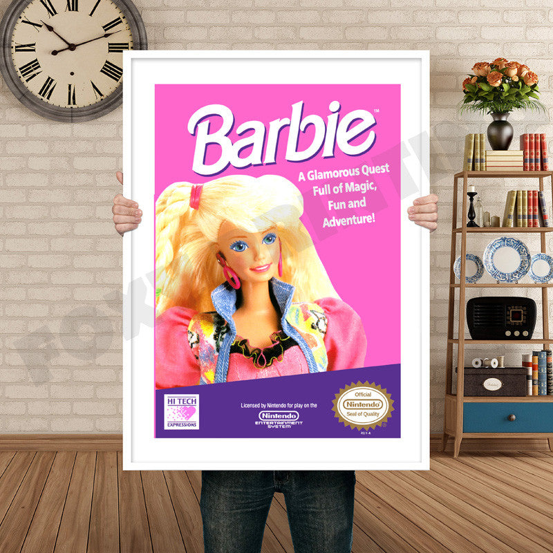 BARBIE Retro GAME INSPIRED THEME Nintendo NES Gaming A4 A3 A2 Or A1 Po