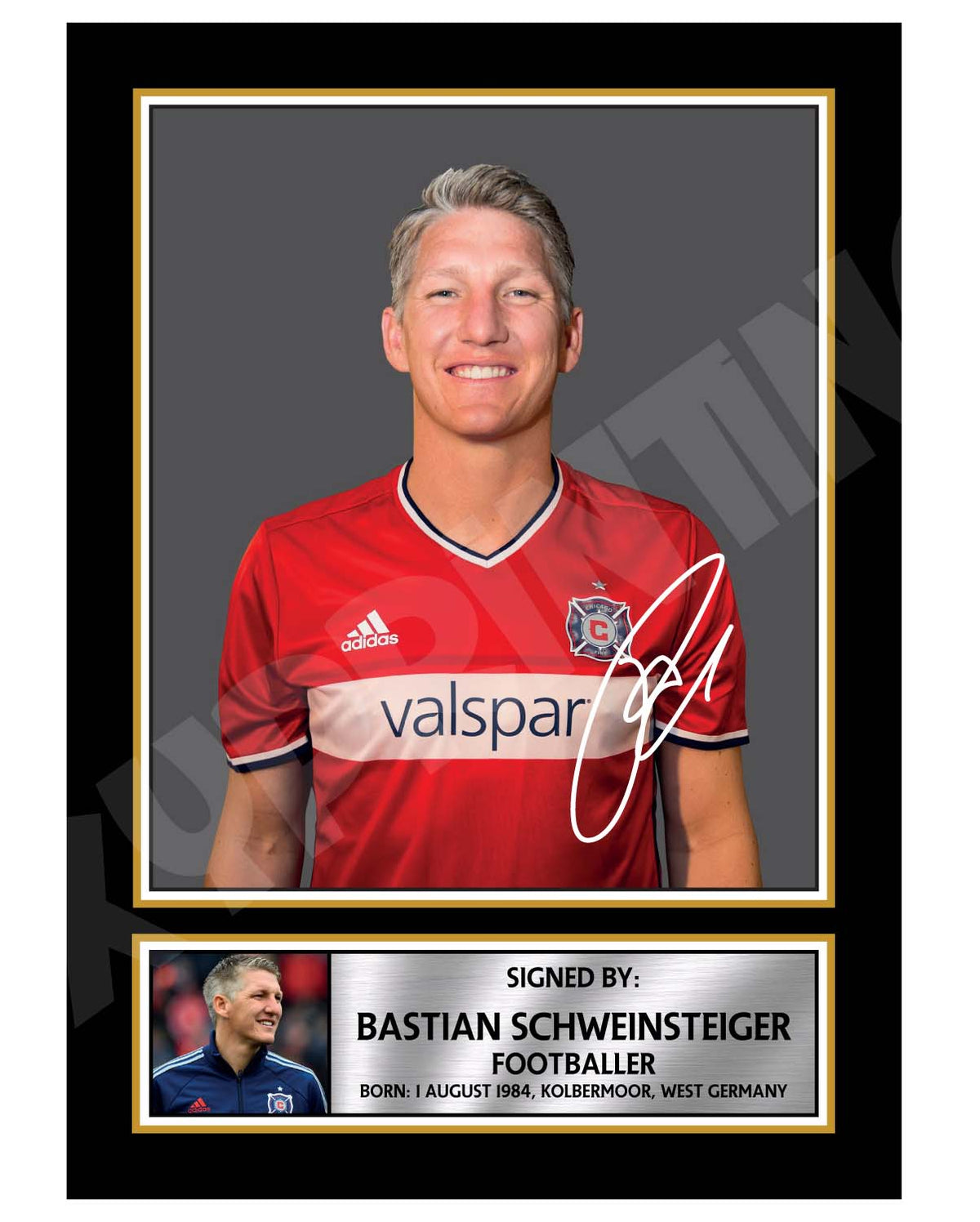 BASTIAN SCHWEINSTEIGER Football Player Printed Signature Print – Bastian Schweinsteiger Football Player Printed Signature Print – A1 Print Only
