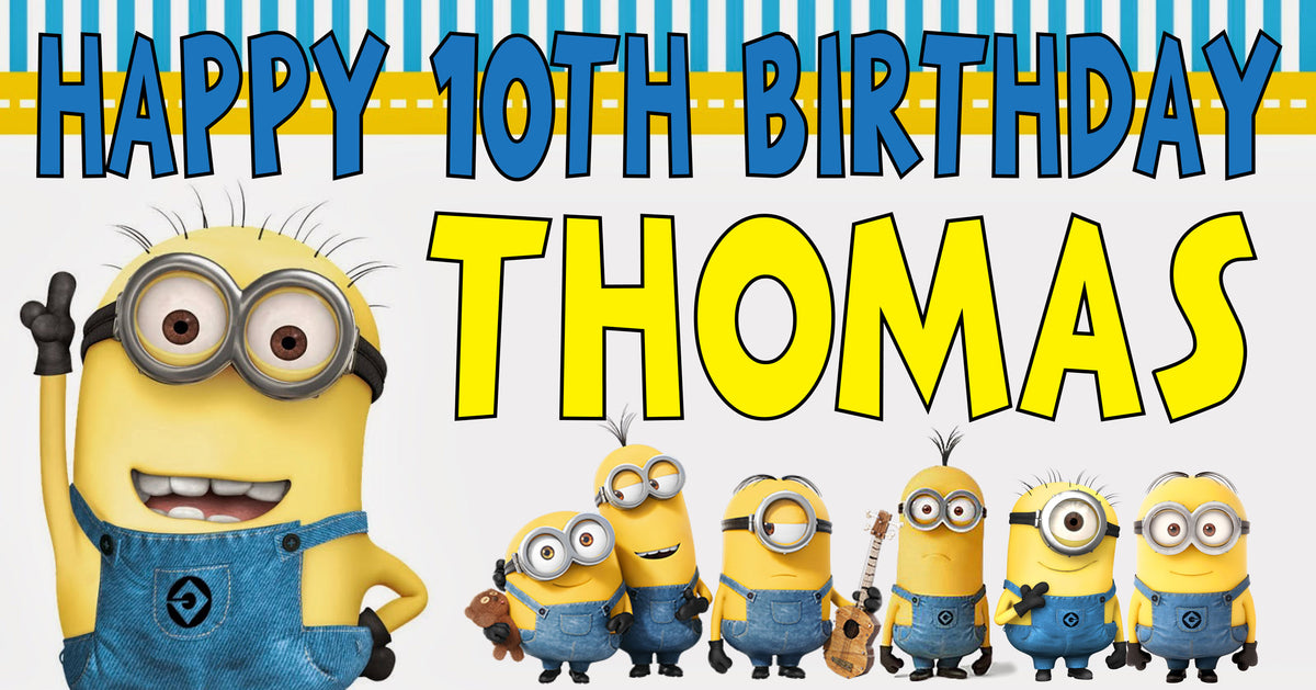 Minions Children's Birthday Banner Thick 2