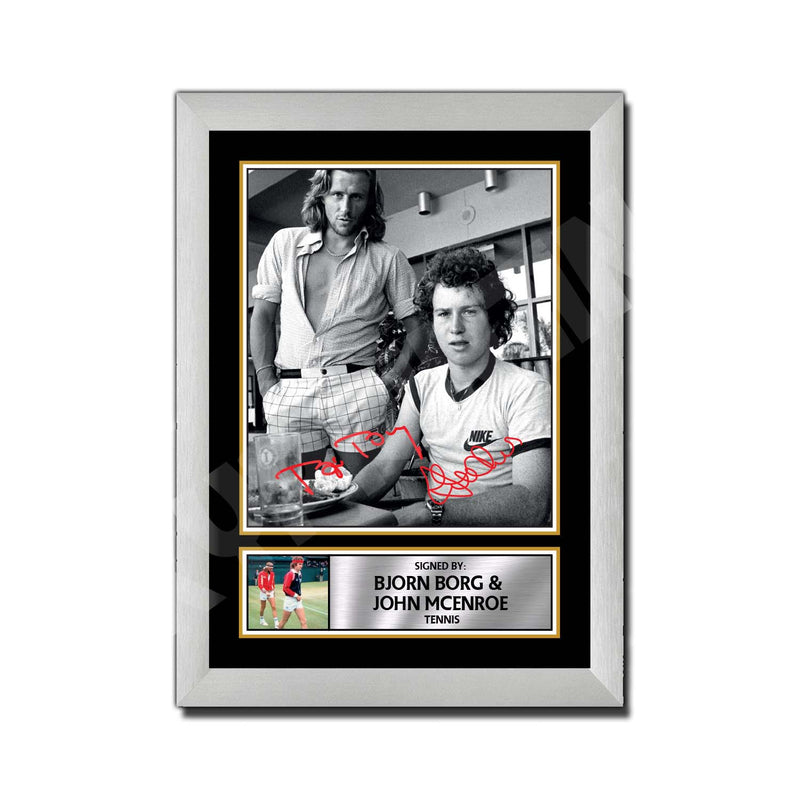 BJORN BORG AND JOHN MCENROE 2 Limited Edition Rugby Player Signed Print - Rugby