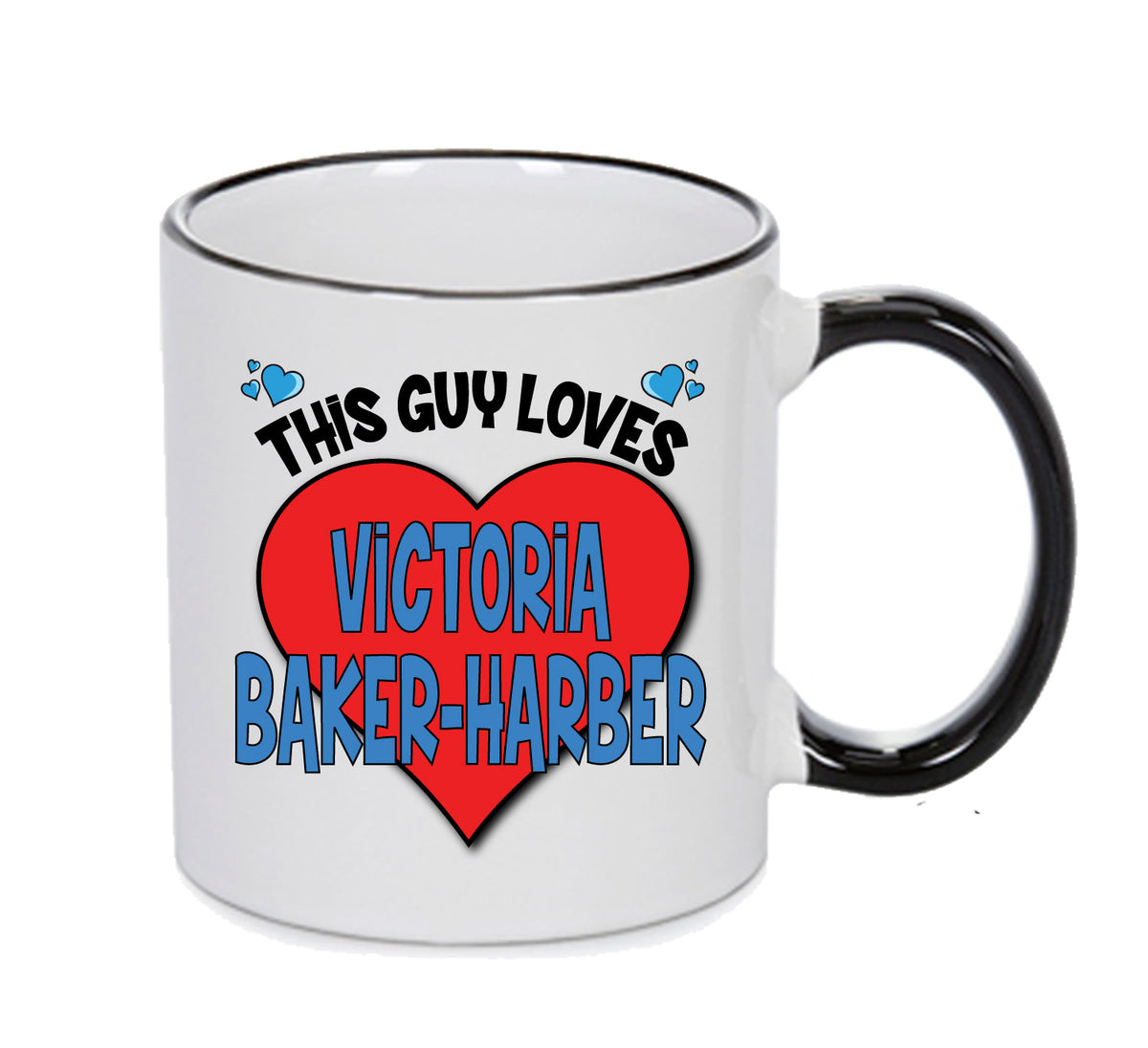BLACK MUG - This Guy Loves VICTORIA BAKER-HARBER Mug - Celebrity Mug